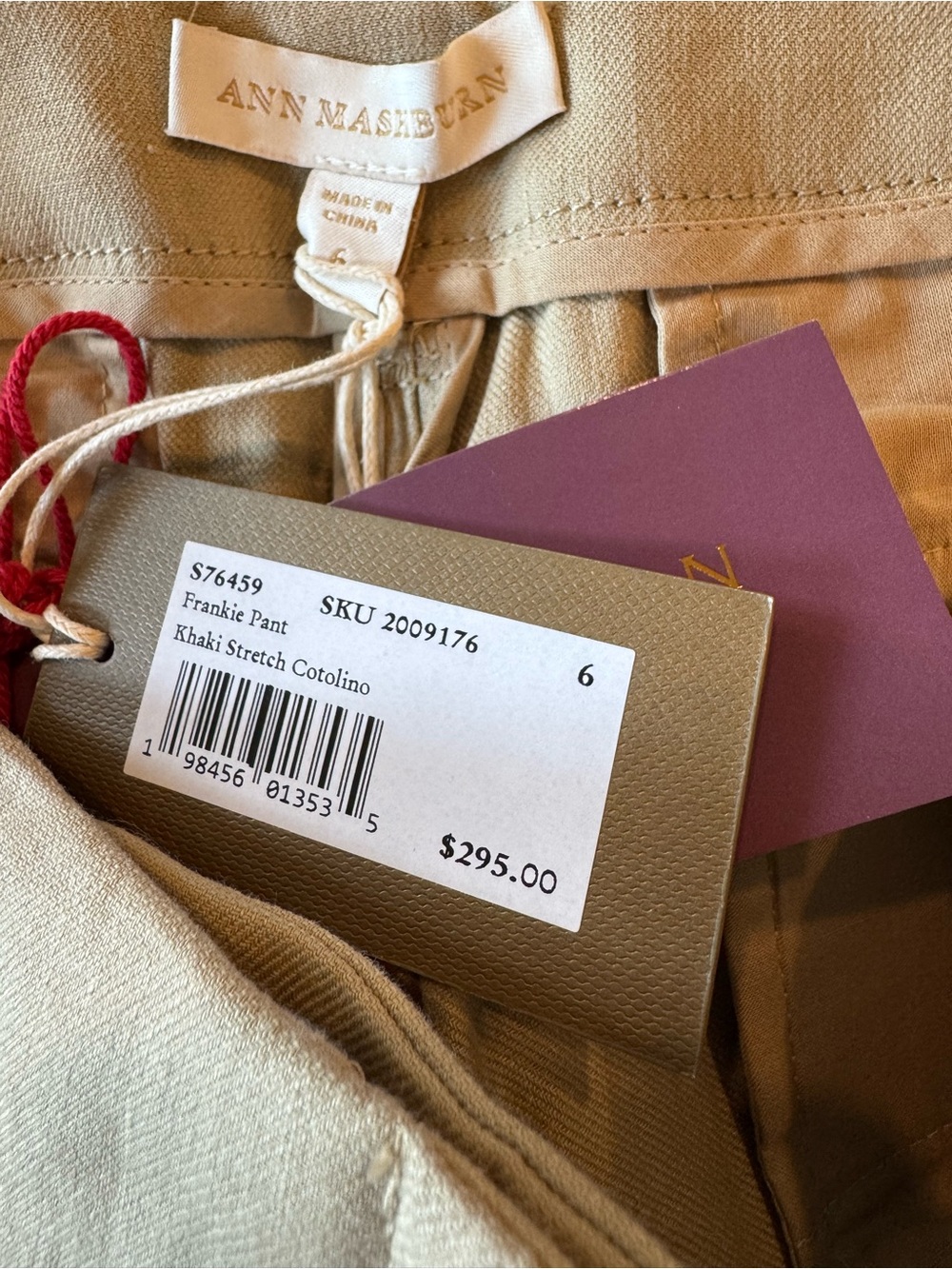 Ann Mashburn Frankie Pants in Khaki - NWT! - Picture 5 of 5